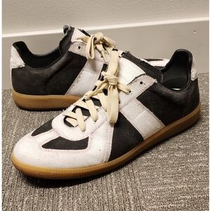 Maison Margiela Replica Denim Black White Sneakers Size 43.5 (10.5)